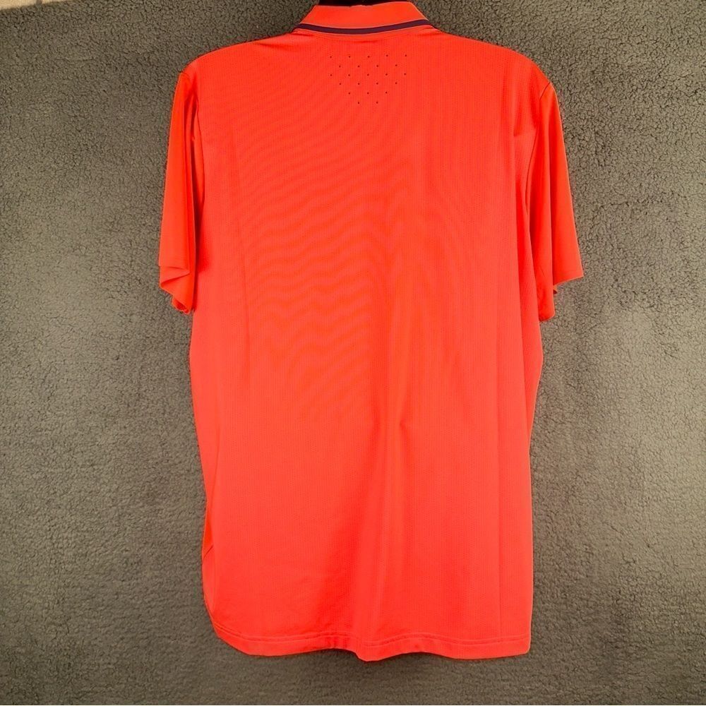 Adidas Shirt Mens XL Red Flash Barricade Ventilated Climacool Wicking Golf Polo - Picture 4 of 16